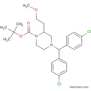 Molecular Structure of 502486-95-5 (1-Piperazinecarboxylic acid,
4-[bis(4-chlorophenyl)methyl]-2-(2-methoxyethyl)-, 1,1-dimethylethyl
ester, (2S)-)