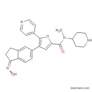 Molecular Structure of 502684-55-1 (2-Furancarboxamide,
4-[2,3-dihydro-1-(hydroxyimino)-1H-inden-5-yl]-N-methyl-N-4-piperidinyl
-5-(4-pyridinyl)-)