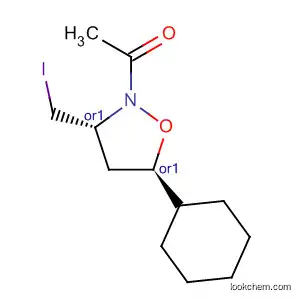 Molecular Structure of 503001-44-3 (Isoxazolidine, 2-acetyl-5-cyclohexyl-3-(iodomethyl)-, (3R,5R)-rel-)