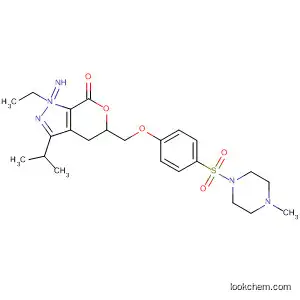 Molecular Structure of 536739-47-6 (Piperazine,
1-[[4-[[1-ethyl-4,7-dihydro-3-(1-methylethyl)-7-oxo-1H-pyrazolo[4,3-d]pyr
imidin-5-yl]methoxy]phenyl]sulfonyl]-4-methyl-)