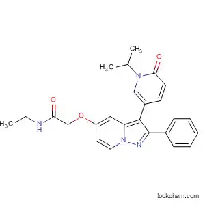 Molecular Structure of 537048-01-4 (Acetamide,
2-[[3-[1,6-dihydro-1-(1-methylethyl)-6-oxo-3-pyridinyl]-2-phenylpyrazolo[
1,5-a]pyridin-5-yl]oxy]-N-ethyl-)