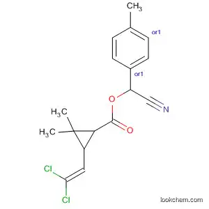 Molecular Structure of 539856-95-6 (Cyclopropanecarboxylic acid, 3-(2,2-dichloroethenyl)-2,2-dimethyl-,
cyano(4-methylphenyl)methyl ester, (1R,3R)-rel-)