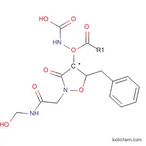 Carbamic acid,
[2-[2-(hydroxymethylamino)-2-oxoethyl]-3-oxo-4-isoxazolidinyl]-,
phenylmethyl ester