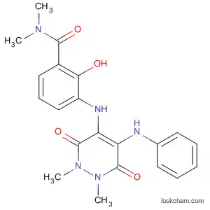 Molecular Structure of 562102-78-7 (Benzamide,
2-hydroxy-N,N-dimethyl-3-[[1,2,3,6-tetrahydro-1,2-dimethyl-3,6-dioxo-5-
(phenylamino)-4-pyridazinyl]amino]-)