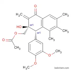 Molecular Structure of 566872-67-1 (1(2H)-Naphthalenone,
3-[(acetyloxy)methyl]-4-(3,4-dimethoxyphenyl)-3,4-dihydro-5,6,7-trimeth
oxy-2-methylene-, (3R,4S)-rel-)