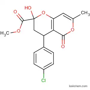 2H,5H-Pyrano[4,3-b]pyran-2-carboxylic acid,
4-(4-chlorophenyl)-3,4-dihydro-2-hydroxy-7-methyl-5-oxo-, methyl ester
