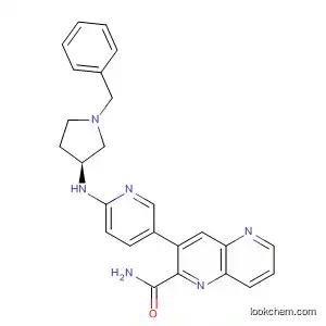 Molecular Structure of 569667-19-2 (5-Quinoxalinecarboxamide,
3-[6-[[(3S)-1-(phenylmethyl)-3-pyrrolidinyl]amino]-3-pyridinyl]-)