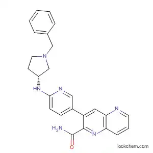 Molecular Structure of 569667-20-5 (5-Quinoxalinecarboxamide,
3-[6-[[(3R)-1-(phenylmethyl)-3-pyrrolidinyl]amino]-3-pyridinyl]-)