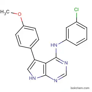 Molecular Structure of 570387-78-9 (1H-Pyrrolo[2,3-d]pyrimidin-4-amine,
N-(3-chlorophenyl)-5-(4-methoxyphenyl)-)