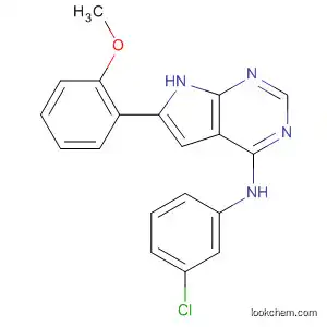 Molecular Structure of 570391-76-3 (1H-Pyrrolo[2,3-d]pyrimidin-4-amine,
N-(3-chlorophenyl)-6-(methoxyphenyl)-)