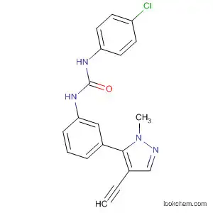 Molecular Structure of 573712-77-3 (Urea,
N-(4-chlorophenyl)-N'-[3-(4-ethynyl-1-methyl-1H-pyrazol-5-yl)phenyl]-)