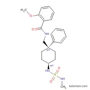 Molecular Structure of 577033-29-5 (Benzamide,
2-methoxy-N-[[cis-4-[[(methylamino)sulfonyl]amino]-1-phenylcyclohexyl]
methyl]-)