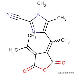 Molecular Structure of 578019-82-6 (1H-Imidazole-2-carbonitrile,
4-[1-[dihydro-4-(1-methylethylidene)-2,5-dioxo-3(2H)-furanylidene]ethyl]
-1,5-dimethyl-)