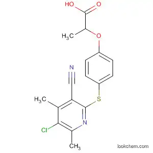 Molecular Structure of 581788-83-2 (Propanoic acid,
2-[4-[(5-chloro-3-cyano-4,6-dimethyl-2-pyridinyl)thio]phenoxy]-)