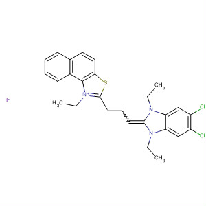 Naphtho[1,2-d]thiazolium, 2-[3-(5,6-dichloro-1,3-diethyl-1,3-dihydro-2H-benzimidazol-2-ylidene)-1 -propenyl]-1-ethyl-, iodide