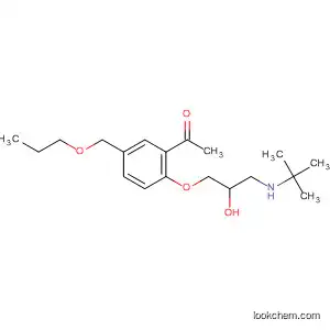 Molecular Structure of 190333-83-6 (Ethanone,
1-[2-[3-[(1,1-dimethylethyl)amino]-2-hydroxypropoxy]-5-(propoxymethyl)
phenyl]-)