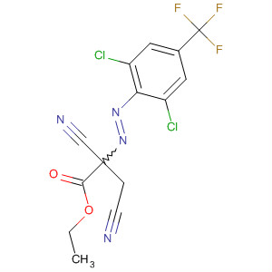 Molecular Structure of 195372-79-3 (Propanoic acid,
2,3-dicyano-2-[[2,6-dichloro-4-(trifluoromethyl)phenyl]azo]-, ethyl ester)