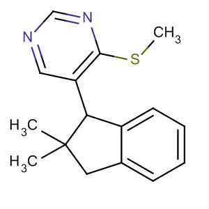 Molecular Structure of 198338-79-3 (Pyrimidine, 5-(2,3-dihydro-2,2-dimethyl-1H-inden-1-yl)-4-(methylthio)-)
