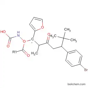 Molecular Structure of 581808-09-5 (Carbamic acid, [5-(4-bromophenyl)-1-(2-furanyl)-2-methyl-3-oxopentyl]-,
1,1-dimethylethyl ester)
