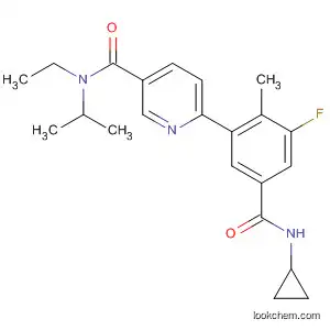 Molecular Structure of 585543-56-2 (3-Pyridinecarboxamide,
6-[5-[(cyclopropylamino)carbonyl]-3-fluoro-2-methylphenyl]-N-ethyl-N-(1-
methylethyl)-)