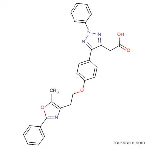 Molecular Structure of 585569-42-2 (2H-1,2,3-Triazole-4-acetic acid,
5-[4-[2-(5-methyl-2-phenyl-4-oxazolyl)ethoxy]phenyl]-2-phenyl-)