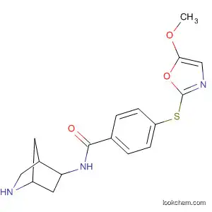 Molecular Structure of 586362-30-3 (Benzamide,
N-2-azabicyclo[2.2.1]hept-5-yl-4-[(5-methoxy-2-oxazolyl)thio]-)