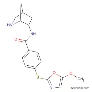 Molecular Structure of 586363-46-4 (Benzamide,
N-2-azabicyclo[2.2.1]hept-6-yl-4-[(5-methoxy-2-oxazolyl)thio]-)