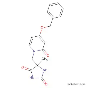 Molecular Structure of 586387-03-3 (2,4-Imidazolidinedione,
5-methyl-5-[[2-oxo-4-(phenylmethoxy)-1(2H)-pyridinyl]methyl]-)