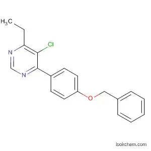 Molecular Structure of 586388-81-0 (Pyrimidine, 5-chloro-4-ethyl-6-[4-(phenylmethoxy)phenyl]-)