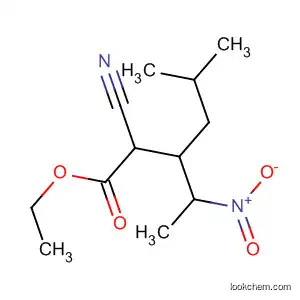 Molecular Structure of 586971-90-6 (Hexanoic acid, 2-cyano-5-methyl-3-(1-nitroethyl)-, ethyl ester)