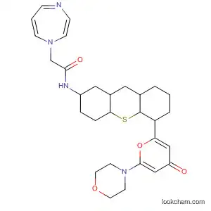 Molecular Structure of 587871-87-2 (1H-1,4-Diazepine-1-acetamide,
hexahydro-N-[5-[6-(4-morpholinyl)-4-oxo-4H-pyran-2-yl]-9H-thioxanthen
-2-yl]-)