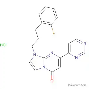 Molecular Structure of 589754-92-7 (Imidazo[1,2-a]pyrimidin-5(1H)-one,
1-[3-(2-fluorophenyl)propyl]-7-(4-pyrimidinyl)-, monohydrochloride)