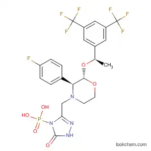 Molecular Structure of 590390-47-9 (Phosphonic acid,
[3-[[(2S,3S)-2-[(1R)-1-[3,5-bis(trifluoromethyl)phenyl]ethoxy]-3-(4-fluoro
phenyl)-4-morpholinyl]methyl]-1,5-dihydro-5-oxo-4H-1,2,4-triazol-4-yl]-)