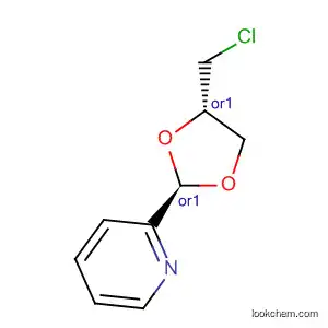 Molecular Structure of 590392-01-1 (Pyridine, 2-[(2R,4S)-4-(chloromethyl)-1,3-dioxolan-2-yl]-, rel-)