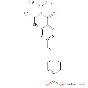 Molecular Structure of 595557-76-9 (1-Cyclohexene-1-carboxylic acid,
4-[2-[4-[[bis(1-methylethyl)amino]carbonyl]phenyl]ethyl]-)