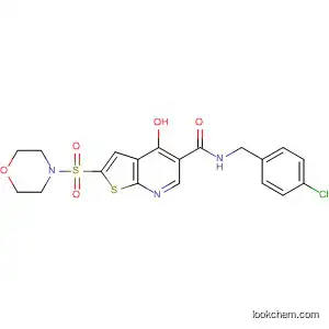 Molecular Structure of 292143-55-6 (Thieno[2,3-b]pyridine-5-carboxamide,
N-[(4-chlorophenyl)methyl]-4-hydroxy-2-(4-morpholinylsulfonyl)-)