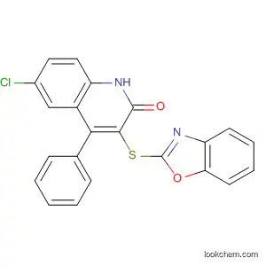 Molecular Structure of 299933-51-0 (2(1H)-Quinolinone, 3-(2-benzoxazolylthio)-6-chloro-4-phenyl-)