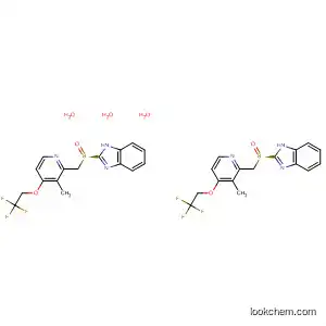 Molecular Structure of 313640-86-7 (1H-Benzimidazole,
2-[(R)-[[3-methyl-4-(2,2,2-trifluoroethoxy)-2-pyridinyl]methyl]sulfinyl]-,
hydrate (2:3))