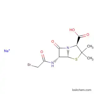 Molecular Structure of 33947-26-1 (4-Thia-1-azabicyclo[3.2.0]heptane-2-carboxylic acid,
6-[(bromoacetyl)amino]-3,3-dimethyl-7-oxo-, monosodium salt,
(2S,5R,6R)-)