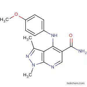 Molecular Structure of 389057-92-5 (1H-Pyrazolo[3,4-b]pyridine-5-carboxamide,
4-[(4-methoxyphenyl)amino]-1,3-dimethyl-)