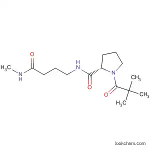 Molecular Structure of 420839-04-9 (2-Pyrrolidinecarboxamide,
1-(2,2-dimethyl-1-oxopropyl)-N-[4-(methylamino)-4-oxobutyl]-, (2S)-)