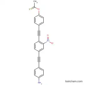 Molecular Structure of 473449-22-8 (Ethanethioic acid,
S-[4-[[4-[(4-aminophenyl)ethynyl]-2-nitrophenyl]ethynyl]phenyl] ester)