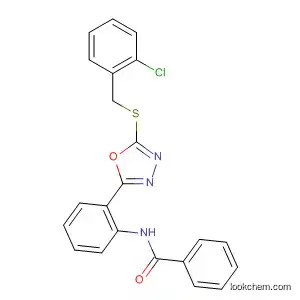 Molecular Structure of 482637-82-1 (Benzamide,
N-[2-[5-[[(2-chlorophenyl)methyl]thio]-1,3,4-oxadiazol-2-yl]phenyl]-)