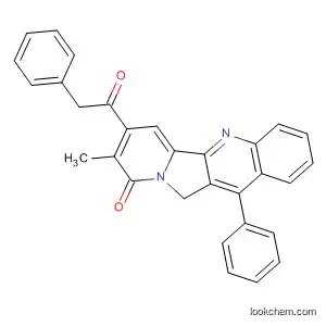 Molecular Structure of 596804-92-1 (Indolizino[1,2-b]quinolin-9(11H)-one,
8-methyl-12-phenyl-7-(phenylacetyl)-)