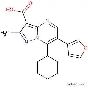 Molecular Structure of 632364-50-2 (Pyrazolo[1,5-a]pyrimidine-3-carboxylic acid,
7-cyclohexyl-6-(3-furanyl)-2-methyl-)