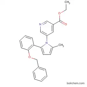 Molecular Structure of 632626-35-8 (3-Pyridinecarboxylic acid,
5-[2-methyl-5-[2-(phenylmethoxy)phenyl]-1H-pyrrol-1-yl]-, ethyl ester)