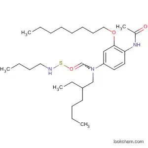 Molecular Structure of 668461-95-8 (Acetamide,
N-[4-[[(butylamino)thioxomethyl](2-ethylhexyl)amino]-2-(octyloxy)phenyl]-)