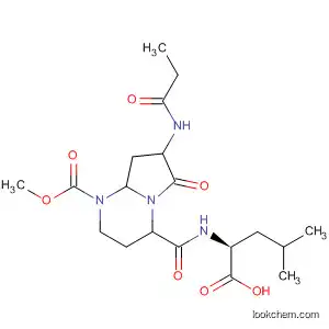 Molecular Structure of 673465-41-3 (Pyrrolo[1,2-a]pyrimidine-1(2H)-carboxylic acid,
4-[[[(1S)-1-carboxy-3-methylbutyl]amino]carbonyl]hexahydro-6-oxo-7-[(1
-oxopropyl)amino]-, 1-methyl ester, (4S,7S)-)