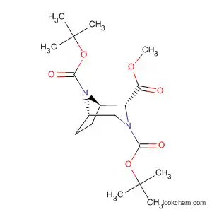 Molecular Structure of 676148-44-0 (3,8-Diazabicyclo[3.2.1]octane-2,3,8-tricarboxylic acid,
3,8-bis(1,1-dimethylethyl) 2-methyl ester, (1R,2R,5S)-)