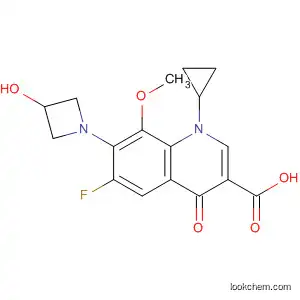 Molecular Structure of 114214-00-5 (3-Quinolinecarboxylic acid,
1-cyclopropyl-6-fluoro-1,4-dihydro-7-(3-hydroxy-1-azetidinyl)-8-methoxy-
4-oxo-)